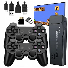 Ретро ТВ игра Game Stick с 20 000 вградени игри (Atari, SEGA, PS1, Nintendo) 4K и 2 безжични джойстика