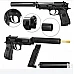 Играчка метален пистолет със съчми и заглушител BERETTA