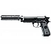 Играчка метален пистолет със съчми и заглушител BERETTA
