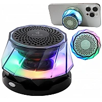 Мощна мини тонколонка Kisonli 5W 2в1 и магнитна стойка за телефон и RGB подсветка