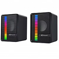 Колонки за компютър с RGB подсветка тип вуметър Kisonli X14 2.0 USB AUX Колонки за компютър с RGB подсветка тип вуметър Kisonli X14 2.0 USB AUX