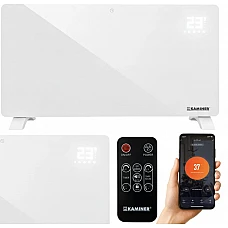 Подов панелен конвектор 2500W с Wi-Fi, термостат и дистанционно - стъклокерамичен